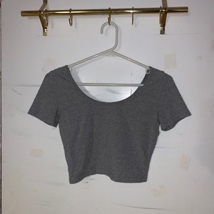 Gray Crop Top